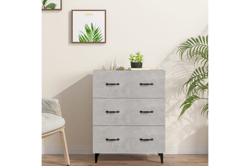 beBasic Skjenk betonggrå 69,5x34x90 cm konstruert tre - GrÃ¥ - Oppbevaring - Oppbevaringsmøbler - Kommode - Entrekommode