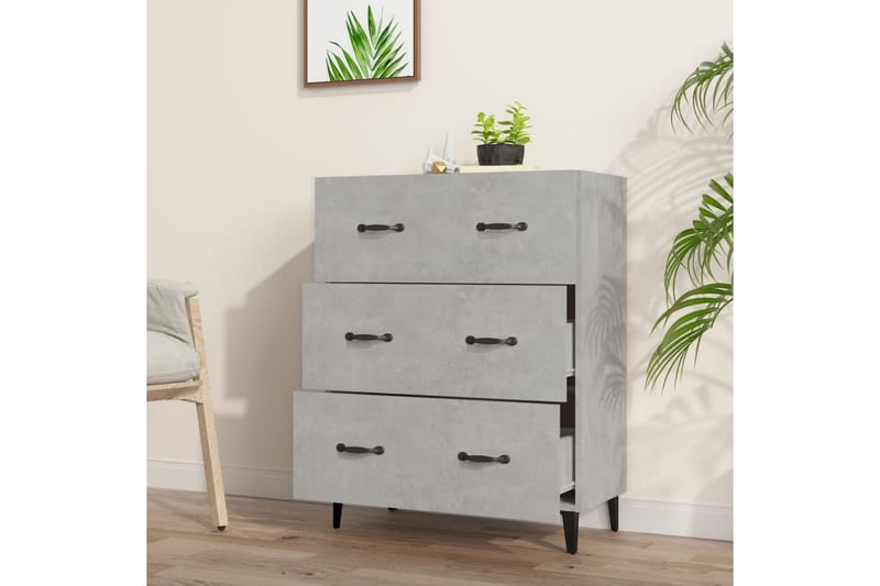 beBasic Skjenk betonggrå 69,5x34x90 cm konstruert tre - GrÃ¥ - Oppbevaring - Oppbevaringsmøbler - Kommode - Entrekommode