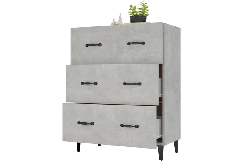 beBasic Skjenk betonggrå 69,5x34x90 cm konstruert tre - GrÃ¥ - Oppbevaring - Oppbevaringsmøbler - Kommode - Entrekommode