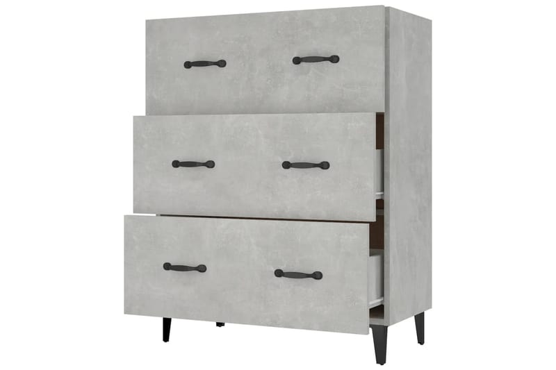 beBasic Skjenk betonggrå 69,5x34x90 cm konstruert tre - GrÃ¥ - Oppbevaring - Oppbevaringsmøbler - Kommode - Entrekommode