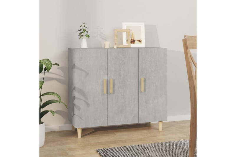 beBasic Skjenk betonggrå 90x34x80 cm konstruert tre - GrÃ¥ - Oppbevaring - Oppbevaringsmøbler - Kommode - Entrekommode