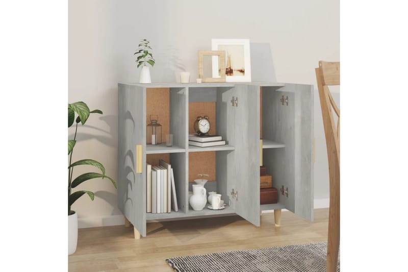 beBasic Skjenk betonggrå 90x34x80 cm konstruert tre - GrÃ¥ - Oppbevaring - Oppbevaringsmøbler - Kommode - Entrekommode