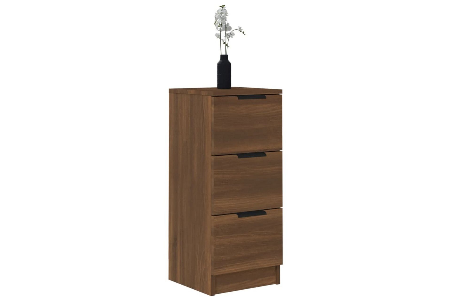 beBasic Skjenk brun eik 30x30x70 cm konstruert tre - Brun - Oppbevaring - Oppbevaringsmøbler - Kommode - Entrekommode