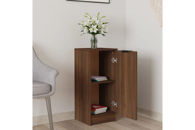 beBasic Skjenk brun eik 30x30x70 cm konstruert tre - Brun - Oppbevaring - Oppbevaringsmøbler - Kommode - Entrekommode
