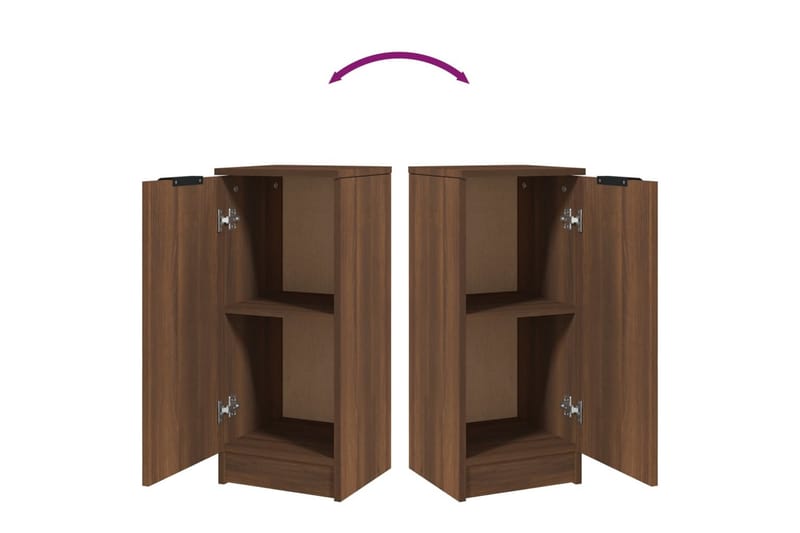 beBasic Skjenk brun eik 30x30x70 cm konstruert tre - Brun - Oppbevaring - Oppbevaringsmøbler - Kommode - Entrekommode