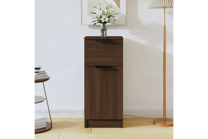 beBasic Skjenk brun eik 30x30x70 cm konstruert tre - Brun - Oppbevaring - Oppbevaringsmøbler - Kommode - Entrekommode