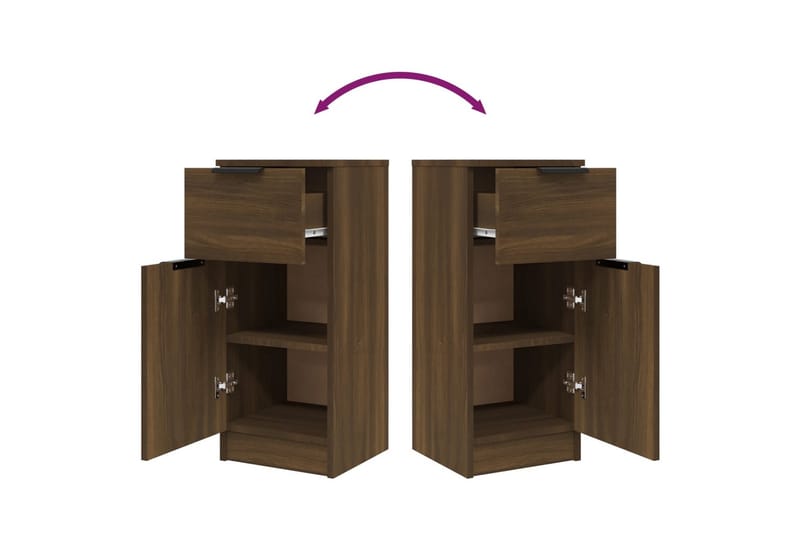 beBasic Skjenk brun eik 30x30x70 cm konstruert tre - Brun - Oppbevaring - Oppbevaringsmøbler - Kommode - Entrekommode