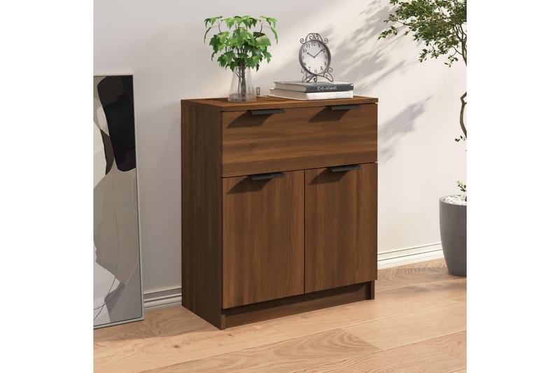 beBasic Skjenk brun eik 60x30x70 cm konstruert tre - Brun - Oppbevaring - Oppbevaringsmøbler - Kommode - Entrekommode