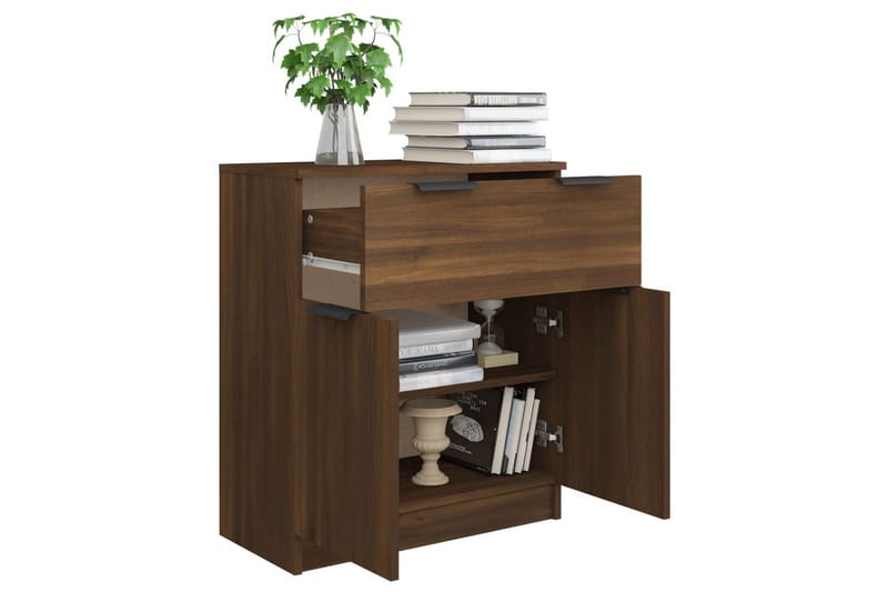 beBasic Skjenk brun eik 60x30x70 cm konstruert tre - Brun - Oppbevaring - Oppbevaringsmøbler - Kommode - Entrekommode