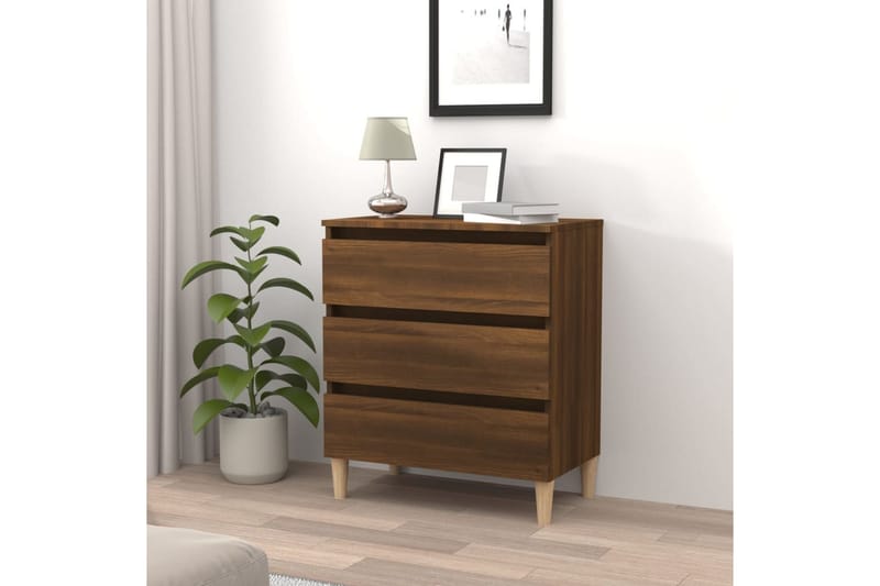 beBasic Skjenk brun eik 60x35x69 cm konstruert tre - Brun - Oppbevaring - Oppbevaringsmøbler - Kommode - Entrekommode
