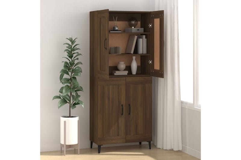 beBasic Skjenk brun eik 69,5x34x90 cm konstruert tre - Brun - Oppbevaring - Oppbevaringsmøbler - Kommode - Entrekommode