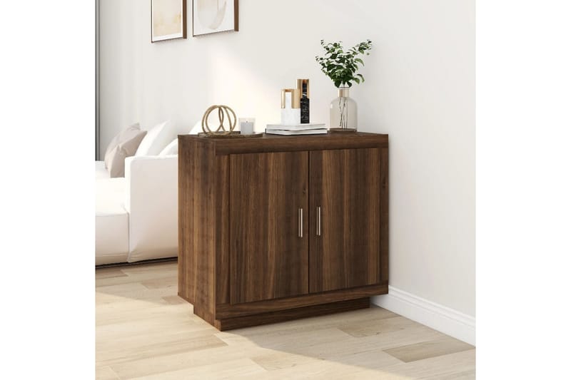 beBasic Skjenk brun eik 80x40x75 cm konstruert tre - Brun - Oppbevaring - Oppbevaringsmøbler - Kommode - Entrekommode