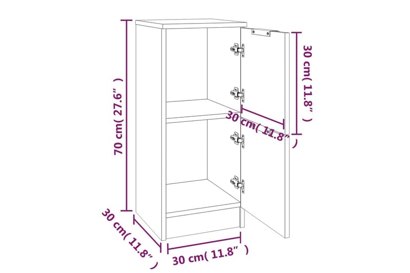 beBasic Skjenk grå sonoma 30x30x70 cm konstruert tre - GrÃ¥ - Gangoppbevaring - Entrekommode - Kommode