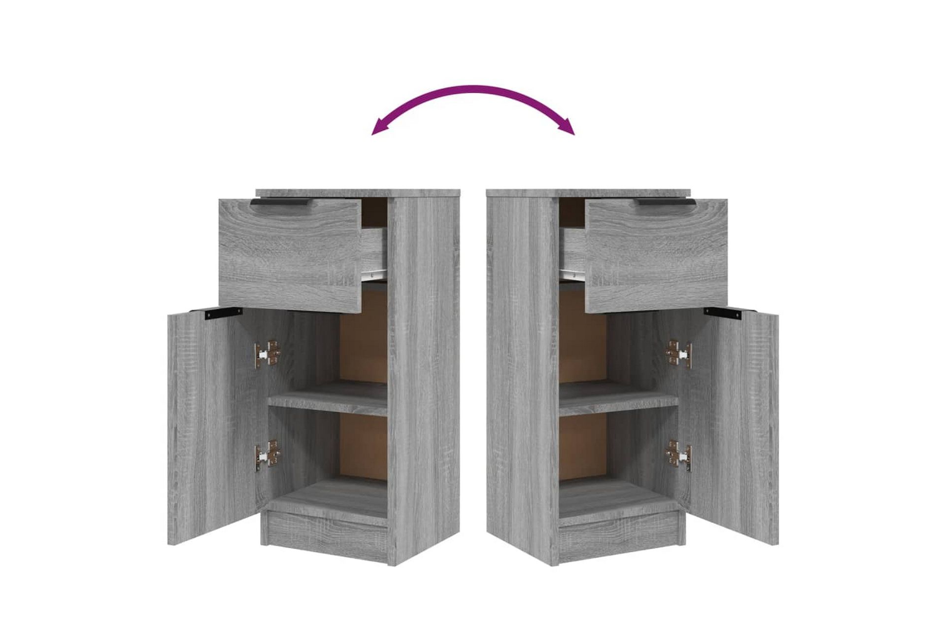 beBasic Skjenk grå sonoma 30x30x70 cm konstruert tre - GrÃ¥ - Oppbevaring - Oppbevaringsmøbler - Kommode - Entrekommode