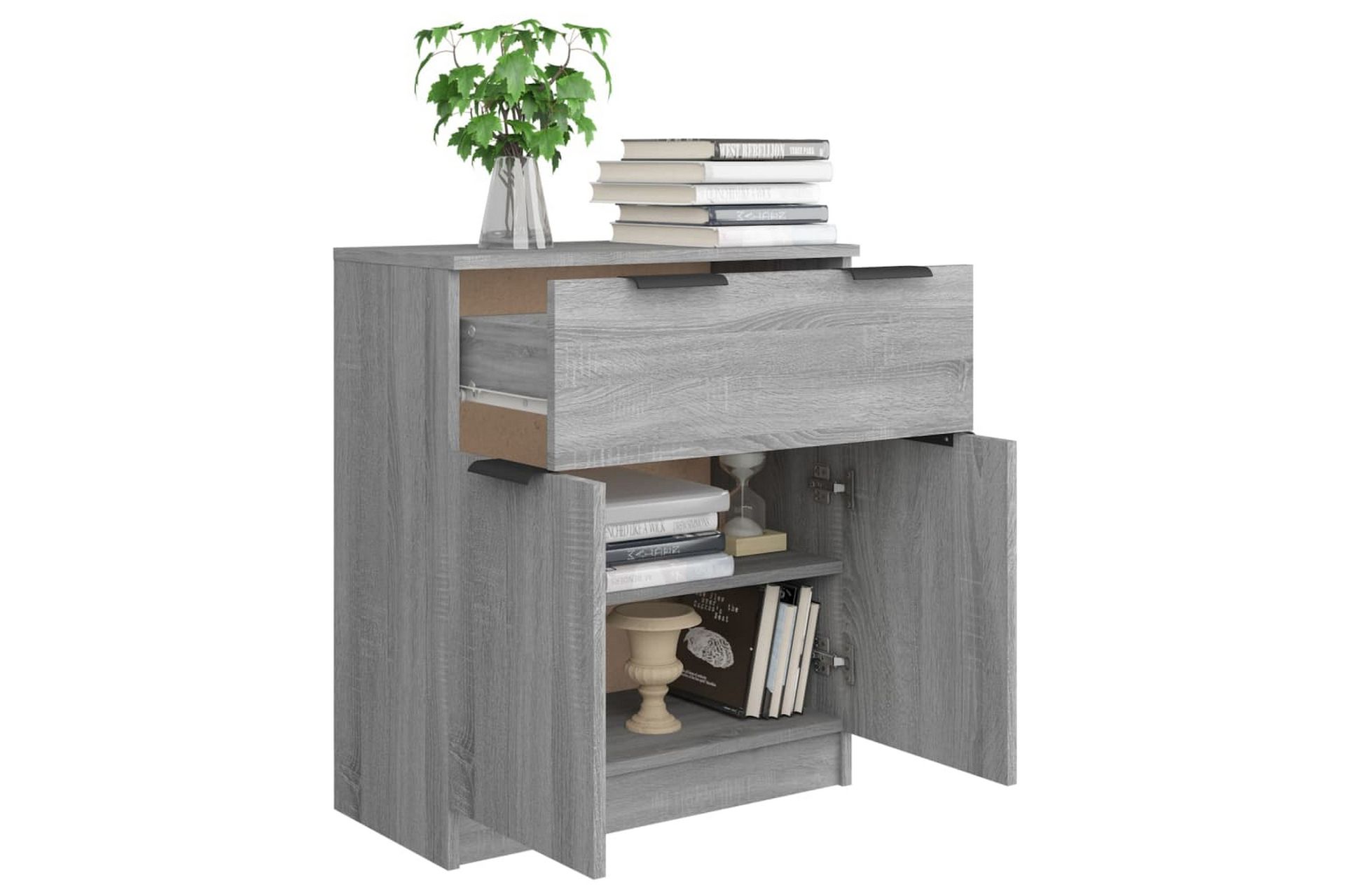 beBasic Skjenk grå sonoma 60x30x70 cm konstruert tre - GrÃ¥ - Oppbevaring - Oppbevaringsmøbler - Kommode - Entrekommode