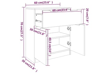 beBasic Skjenk grå sonoma 60x30x70 cm konstruert tre - GrÃ¥ - Oppbevaring - Oppbevaringsmøbler - Kommode - Entrekommode