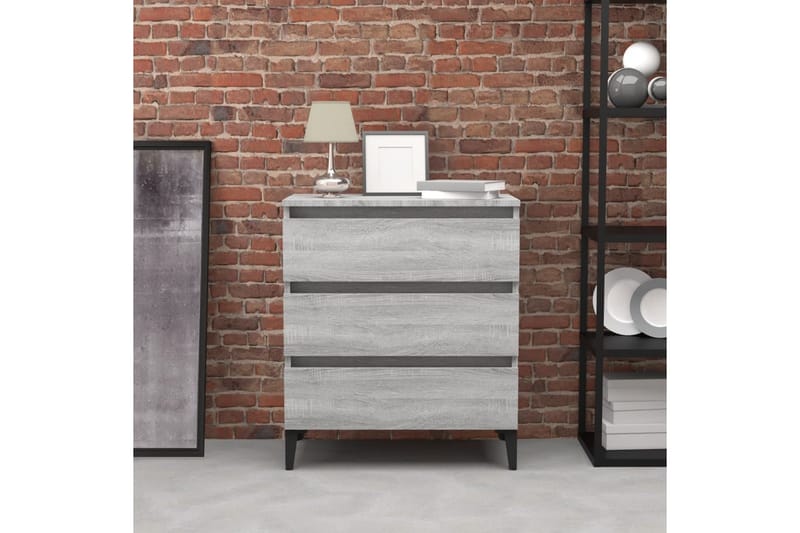 beBasic Skjenk grå sonoma 60x35x69 cm konstruert tre - GrÃ¥ - Oppbevaring - Oppbevaringsmøbler - Kommode - Entrekommode