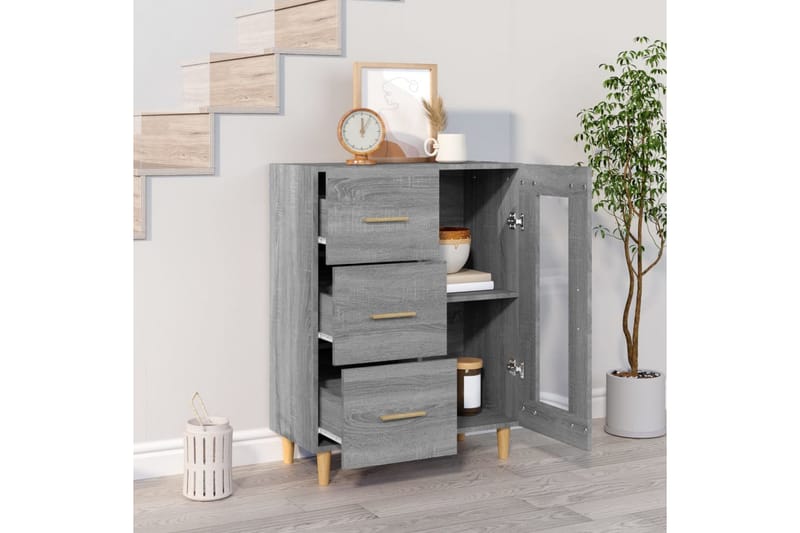 beBasic Skjenk grå sonoma 69,5x34x90 cm konstruert tre - GrÃ¥ - Oppbevaring - Oppbevaringsmøbler - Kommode - Entrekommode