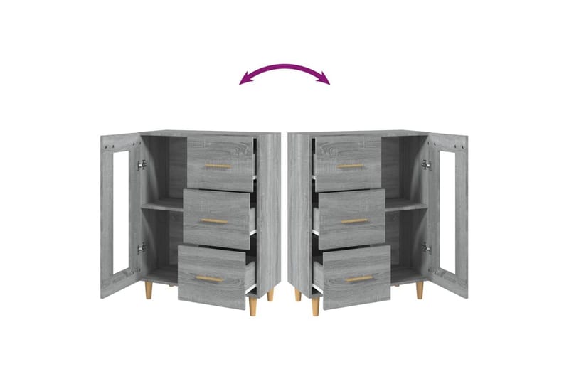 beBasic Skjenk grå sonoma 69,5x34x90 cm konstruert tre - GrÃ¥ - Oppbevaring - Oppbevaringsmøbler - Kommode - Entrekommode