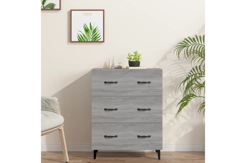 beBasic Skjenk grå sonoma 69,5x34x90 cm konstruert tre - GrÃ¥ - Oppbevaring - Oppbevaringsmøbler - Kommode - Entrekommode