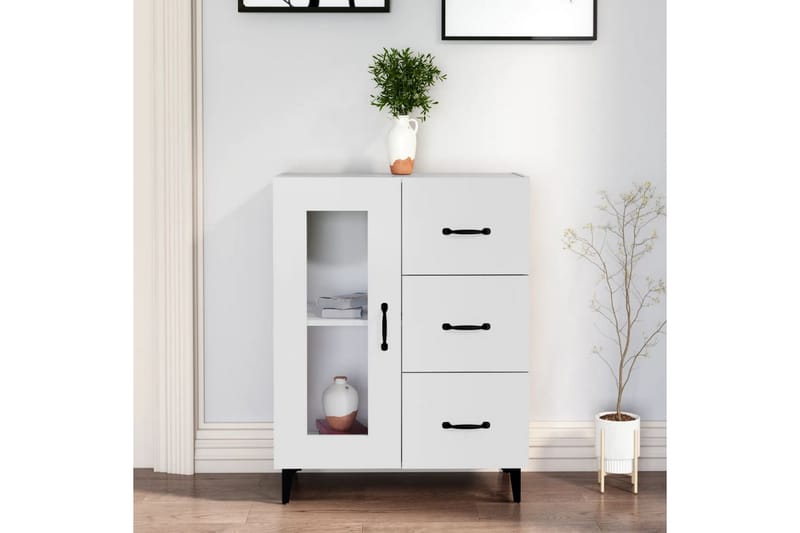 beBasic Skjenk hvit 69,5x34x90 cm konstruert tre - Hvit - Oppbevaring - Oppbevaringsmøbler - Kommode - Entrekommode