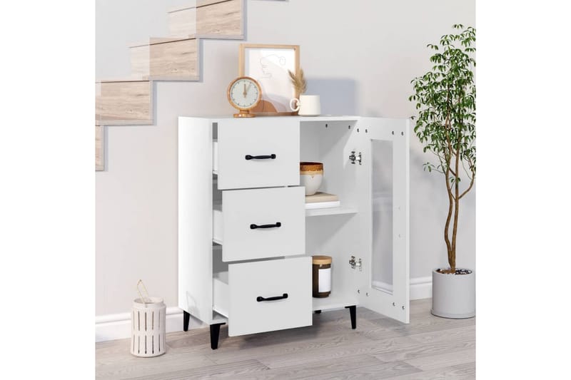 beBasic Skjenk hvit 69,5x34x90 cm konstruert tre - Hvit - Oppbevaring - Oppbevaringsmøbler - Kommode - Entrekommode