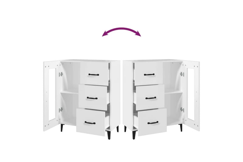 beBasic Skjenk hvit 69,5x34x90 cm konstruert tre - Hvit - Oppbevaring - Oppbevaringsmøbler - Kommode - Entrekommode