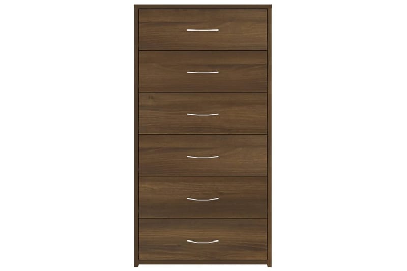 beBasic Skjenk med 6 skuffer brun eik 50x34x96 cm konstruert tre - Brun - Oppbevaring - Oppbevaringsmøbler - Kommode - Entrekommode