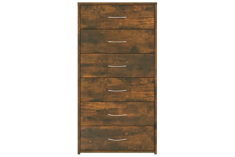 beBasic Skjenk med 6 skuffer røkt eik 50x34x96 cm konstruert tre - Brun - Oppbevaring - Oppbevaringsmøbler - Kommode - Entrekommode