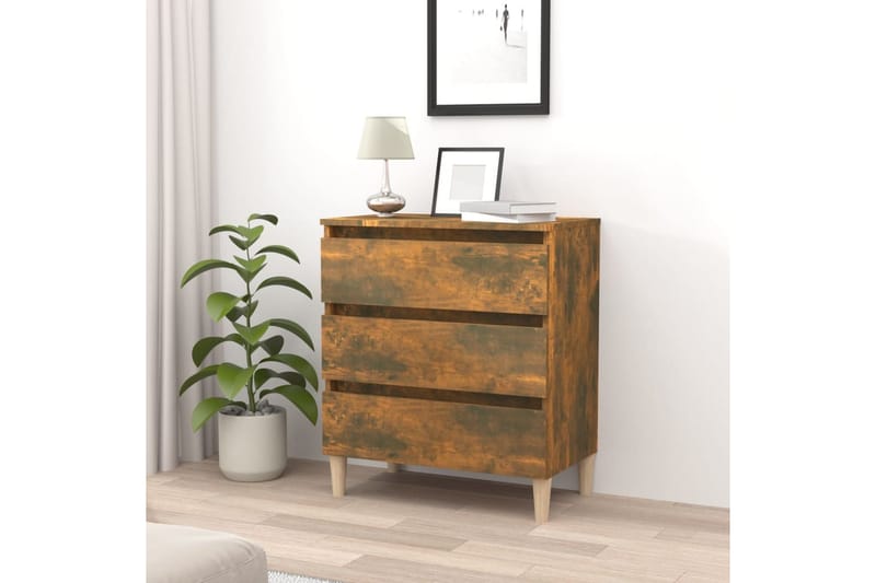beBasic Skjenk røkt eik 60x35x69 cm konstruert tre - Brun - Oppbevaring - Oppbevaringsmøbler - Kommode - Entrekommode