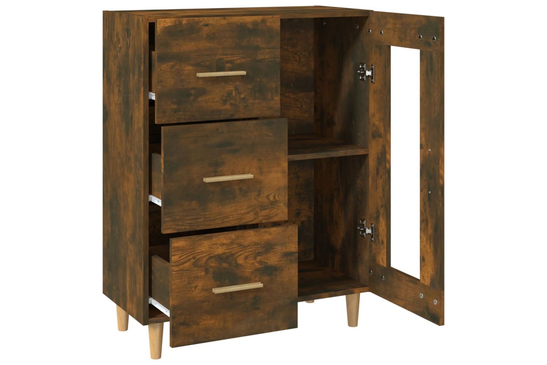 beBasic Skjenk røkt eik 69,5x34x90 cm konstruert tre - Brun - Oppbevaring - Oppbevaringsmøbler - Kommode - Entrekommode