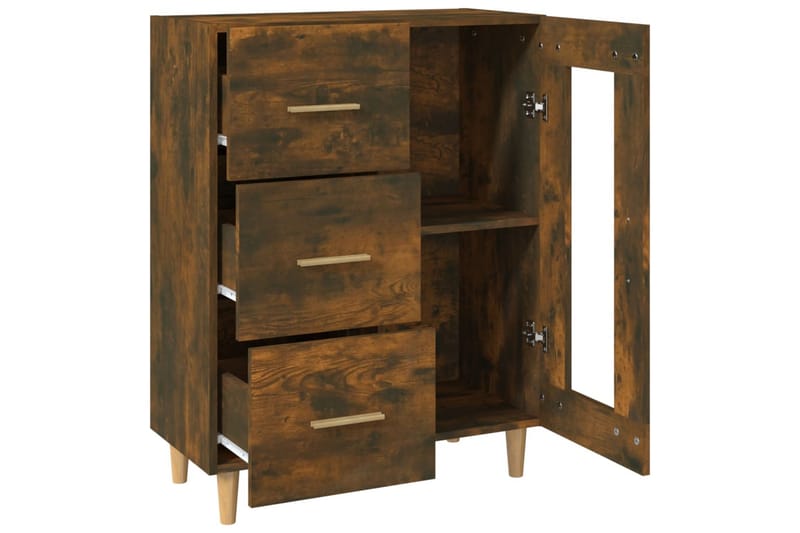 beBasic Skjenk røkt eik 69,5x34x90 cm konstruert tre - Brun - Oppbevaring - Oppbevaringsmøbler - Kommode - Entrekommode