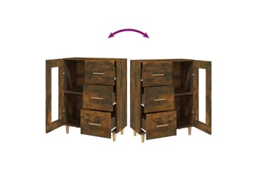 beBasic Skjenk røkt eik 69,5x34x90 cm konstruert tre - Brun - Oppbevaring - Oppbevaringsmøbler - Kommode - Entrekommode
