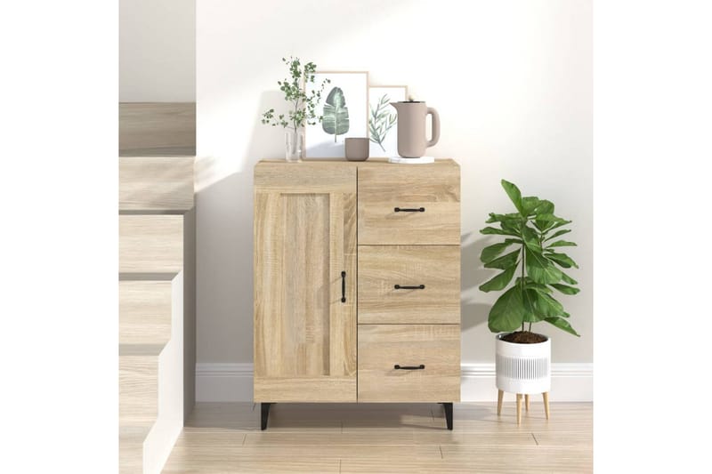 beBasic Skjenk sonoma eik 69,5x34x90 cm konstruert tre - Brun - Oppbevaring - Oppbevaringsmøbler - Kommode - Entrekommode