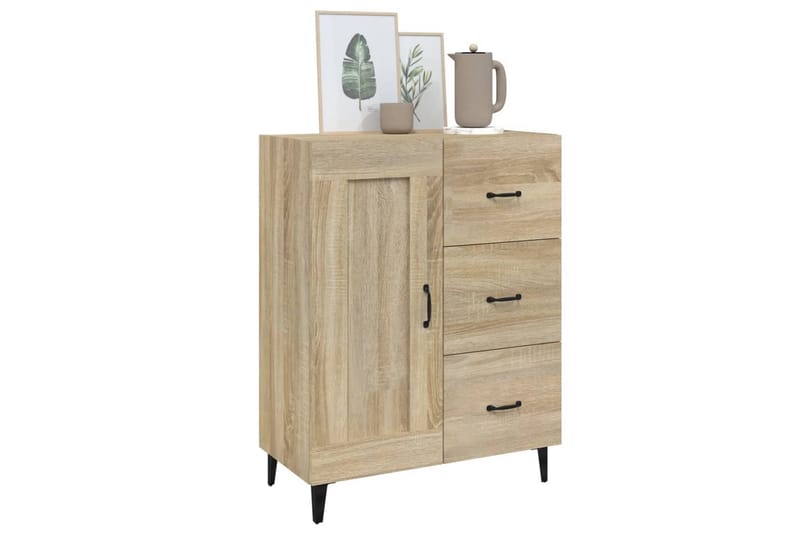 beBasic Skjenk sonoma eik 69,5x34x90 cm konstruert tre - Brun - Oppbevaring - Oppbevaringsmøbler - Kommode - Entrekommode