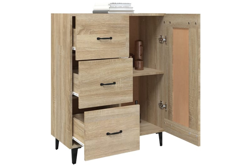 beBasic Skjenk sonoma eik 69,5x34x90 cm konstruert tre - Brun - Oppbevaring - Oppbevaringsmøbler - Kommode - Entrekommode