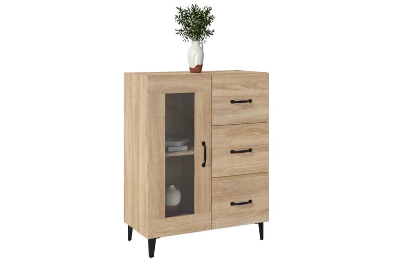beBasic Skjenk sonoma eik 69,5x34x90 cm konstruert tre - Brun - Oppbevaring - Oppbevaringsmøbler - Kommode - Entrekommode