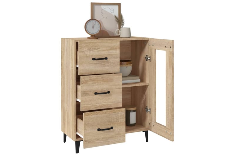 beBasic Skjenk sonoma eik 69,5x34x90 cm konstruert tre - Brun - Oppbevaring - Oppbevaringsmøbler - Kommode - Entrekommode