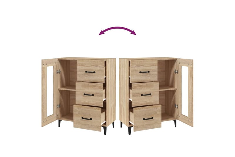 beBasic Skjenk sonoma eik 69,5x34x90 cm konstruert tre - Brun - Oppbevaring - Oppbevaringsmøbler - Kommode - Entrekommode