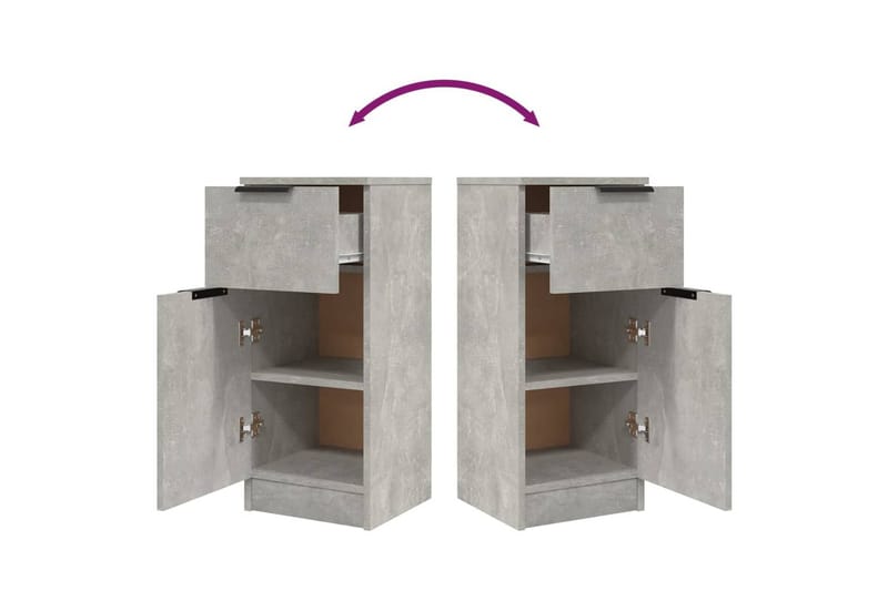 beBasic Skjenker 2 stk betonggrå 30x30x70 cm konstruert tre - GrÃ¥ - Oppbevaring - Oppbevaringsmøbler - Kommode - Entrekommode