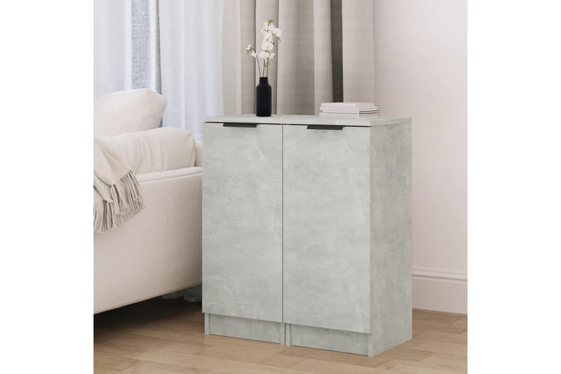 beBasic Skjenker 2 stk betonggrå 30x30x70 cm konstruert tre - GrÃ¥ - Oppbevaring - Oppbevaringsmøbler - Kommode - Entrekommode