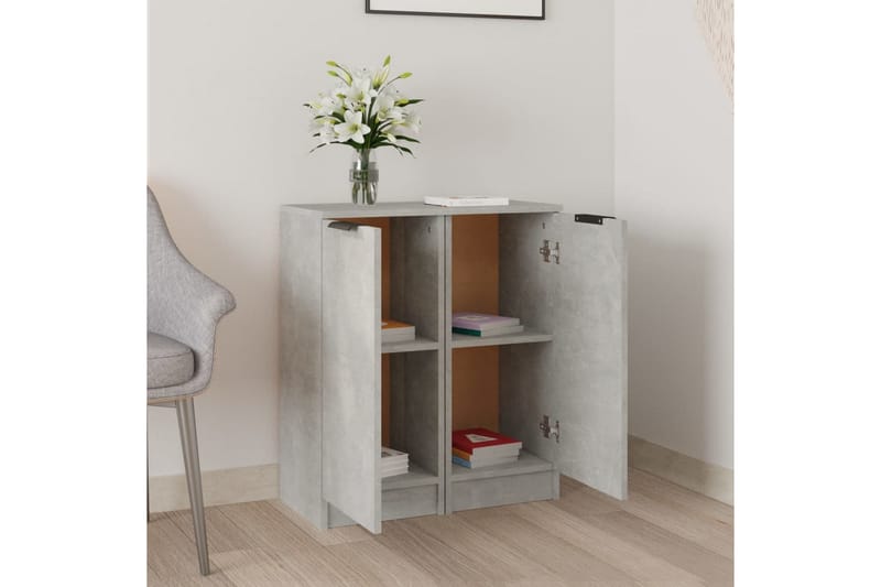 beBasic Skjenker 2 stk betonggrå 30x30x70 cm konstruert tre - GrÃ¥ - Oppbevaring - Oppbevaringsmøbler - Kommode - Entrekommode
