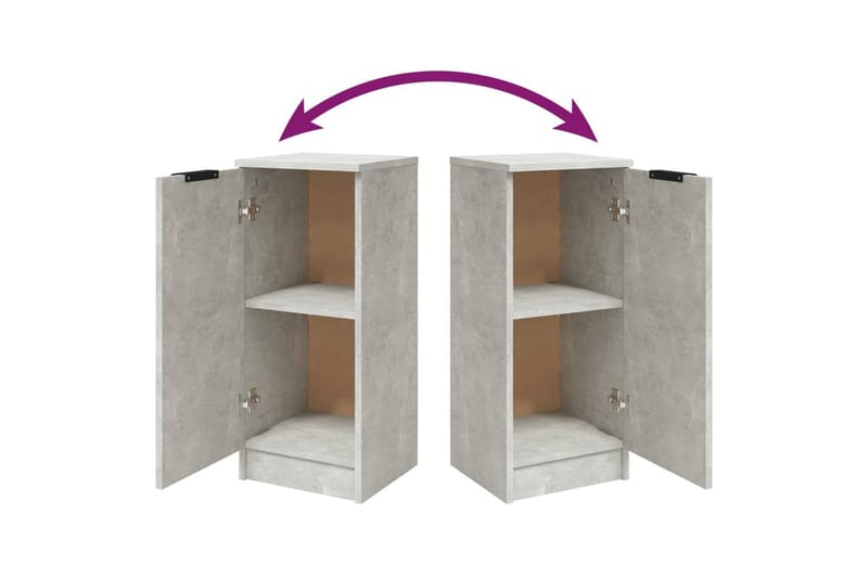 beBasic Skjenker 2 stk betonggrå 30x30x70 cm konstruert tre - GrÃ¥ - Oppbevaring - Oppbevaringsmøbler - Kommode - Entrekommode