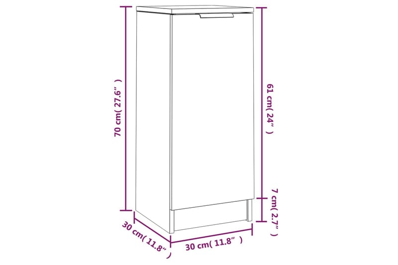 beBasic Skjenker 2 stk betonggrå 30x30x70 cm konstruert tre - GrÃ¥ - Gangoppbevaring - Entrekommode - Kommode