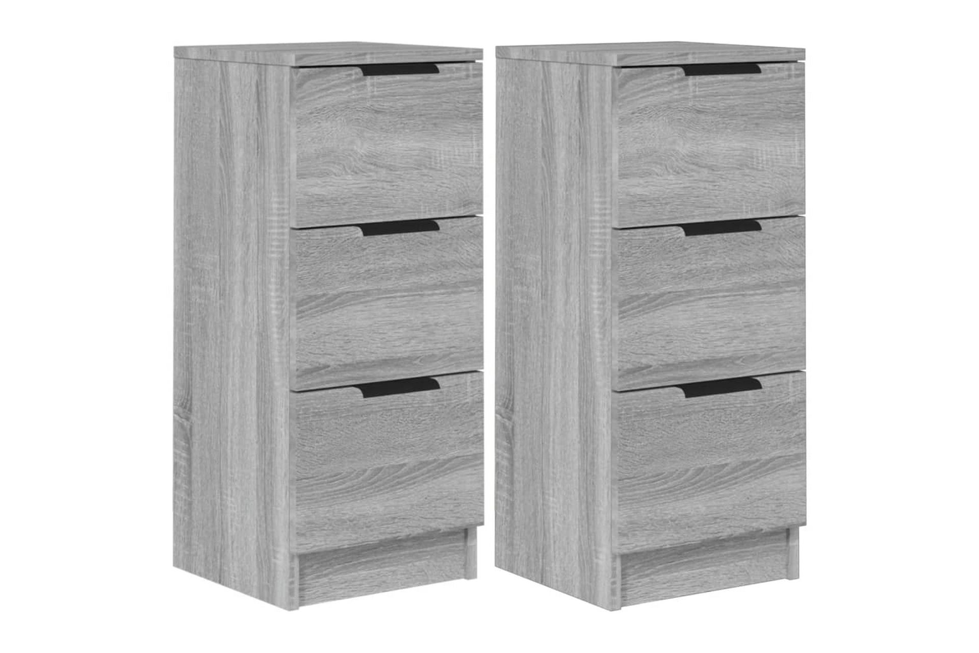 beBasic Skjenker 2 stk grå sonoma 30x30x70 cm konstruert tre - GrÃ¥ - Oppbevaring - Oppbevaringsmøbler - Kommode - Entrekommode