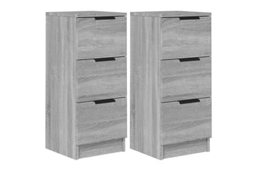 beBasic Skjenker 2 stk grå sonoma 30x30x70 cm konstruert tre - GrÃ¥ - Oppbevaring - Oppbevaringsmøbler - Kommode - Entrekommode
