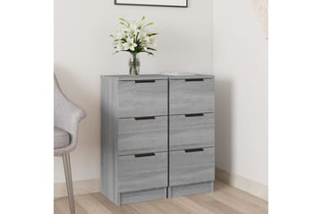 beBasic Skjenker 2 stk grå sonoma 30x30x70 cm konstruert tre - GrÃ¥ - Oppbevaring - Oppbevaringsmøbler - Kommode - Entrekommode
