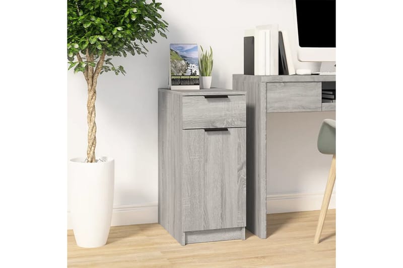 beBasic Skrivebordskap grå sonoma 33,5x50x75 cm konstruert tre - GrÃ¥ - Oppbevaring - Oppbevaringsmøbler - Kommode - Skatoll