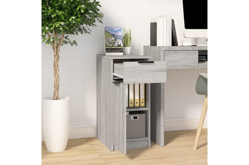 beBasic Skrivebordskap grå sonoma 33,5x50x75 cm konstruert tre - GrÃ¥ - Oppbevaring - Oppbevaringsmøbler - Kommode - Skatoll