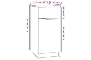 beBasic Skrivebordskap hvit 33,5x50x75 cm konstruert tre - Hvit - Oppbevaring - Oppbevaringsmøbler - Kommode - Skatoll